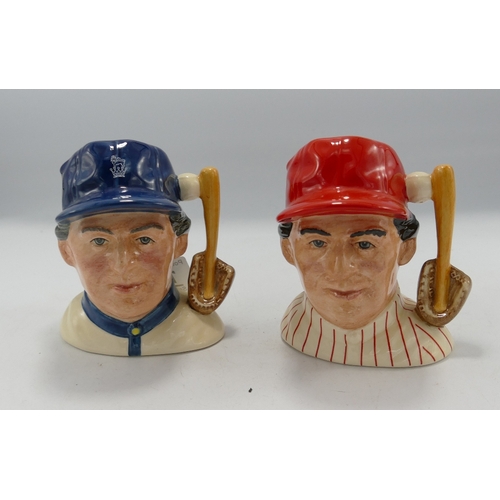 141 - Royal Doulton small character jugs: The Baseball Players D6957 and D6878. (2)