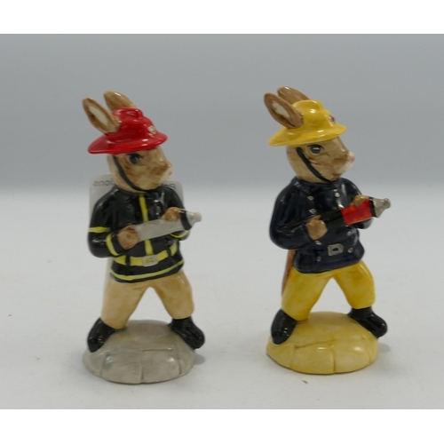 154 - Royal Doulton Bunnykins Figures: limited edition American Firefighter DB268 & Firefighter DB75(2)