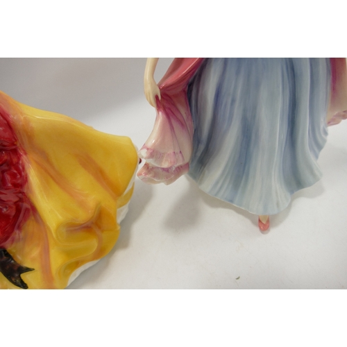 156 - Royal Doulton Figure of the Year Lady Figures: Amy HN3316 (chipped) & Belle HN3703(2)