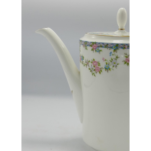 4 - Coalport Trellis Rose patterned coffee set: 15 pieces.