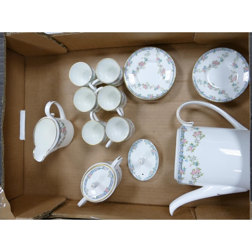 4 - Coalport Trellis Rose patterned coffee set: 15 pieces.