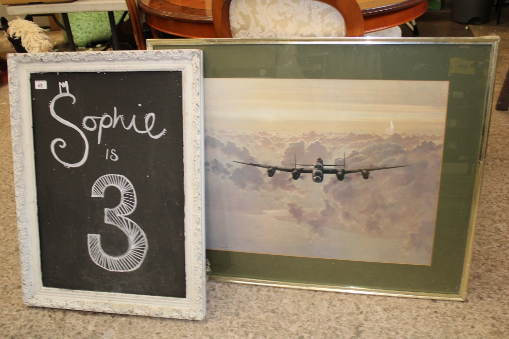 Large Framed Print 'Outbound Lancaster Bomber' By Gerald Coulson 97cm X ...