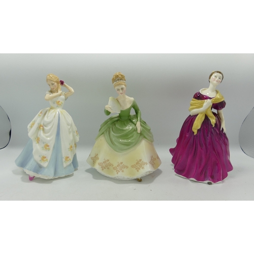 170a - Royal Doulton Seconds Lady Figures: Soiree HN2312, Laura HN2960 & Adrienne HN1963(3)
