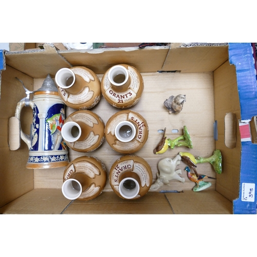 39b - A mixed collection of items to include: large German Goebel Beer Stein, Bells Grants Pottery Adverti... 