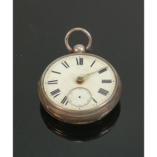 170 - Large and heavy silver cased gents pocket watch: Gross weight 142 grams, width 52mm, missing glass &... 