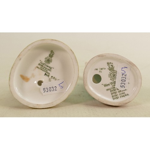 160 - Royal Doulton children figures: Golliwog HN2040 and Wee Willie Winkie HN2050. (2)