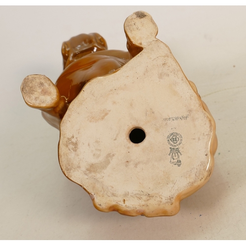 172 - Royal Doulton seated Khaki bulldog HN153:
Circa 1918 with darker green glazed Tam O'Shanter hat, hei... 