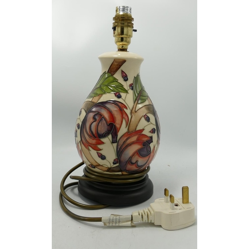 15 - Moorcroft Lamp decorated with Flowers & Berries: