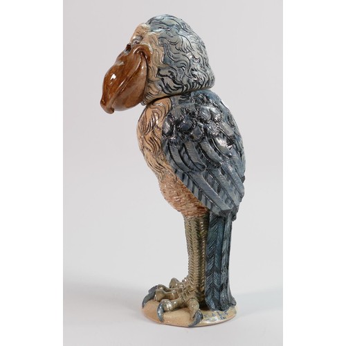 317 - British Studio Pottery Grotesque bird: Inspired by the Martin Brothers, marked R.C Kew to foot, heig... 