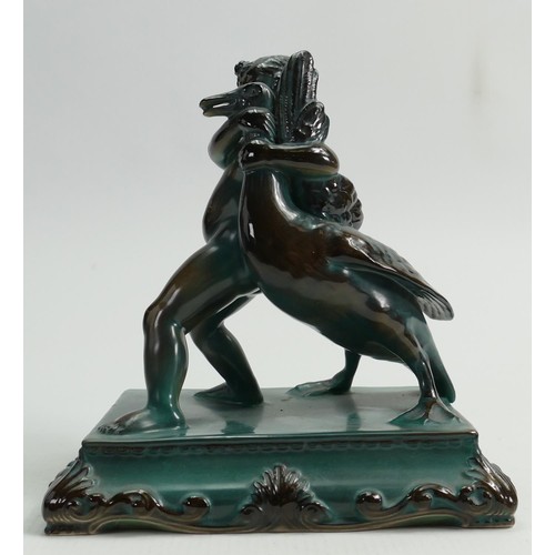 349 - Believed to be a trial piece by Reg Johnson: Modelled after the bronze figure Boy & Goose, this is f... 