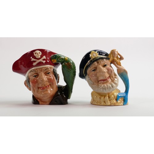 390 - Royal Doulton Treasure Chest small character jugs: Old Salt D7153 & Long John Silver D7138 (2)