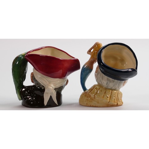 390 - Royal Doulton Treasure Chest small character jugs: Old Salt D7153 & Long John Silver D7138 (2)