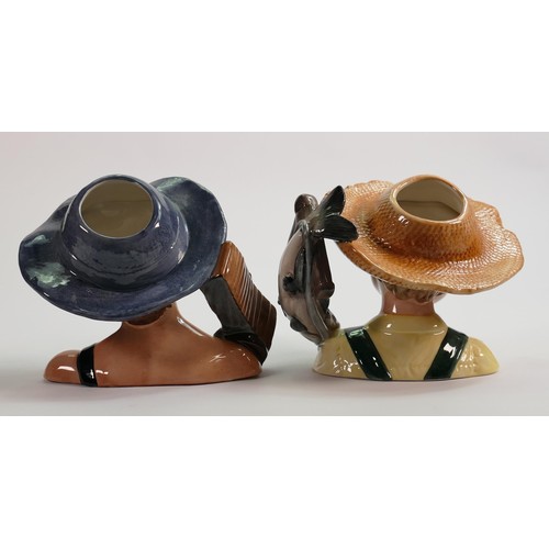 391 - Royal Doulton pair of intermediate character jugs Tom Sawyer D7187 and Huckleberry Finn D7177: Both ... 