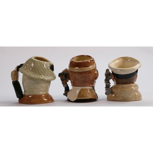 395 - Royal Doulton National Service Edition small character jugs: The Airman D6982, The Soldier D6983 & T... 