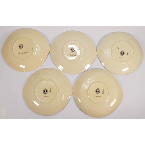 397 - Royal Doulton Dickens Series ware 26cm sandwich plates to include: Little Nell, Dick Swiveller, Tom ... 