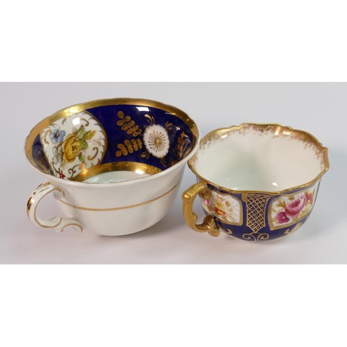 410 - Royal Doulton & Royal Worcester fancily decorated pieces: Coffee saucers x 3 with 2 early similar cu... 