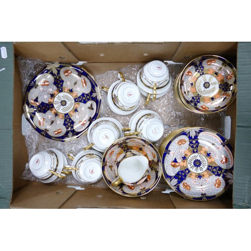 437 - Royal Crown Derby 40 piece tea set: Bearing pattern number 4971.  12 x trios, sugar, cream and 2 cak... 