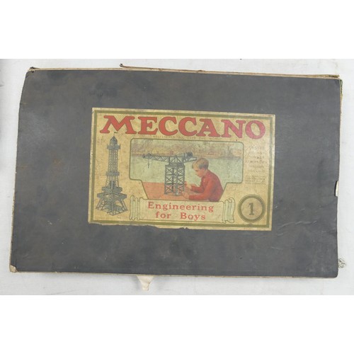 466 - Boxed Meccano No.1 toy construction set: Complete with instructions, box a little tatty.