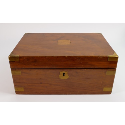 661 - Regency tea caddy and Victorian writing slope: A rosewood inlaid sarcophagus shaped tea caddy 21cm x... 