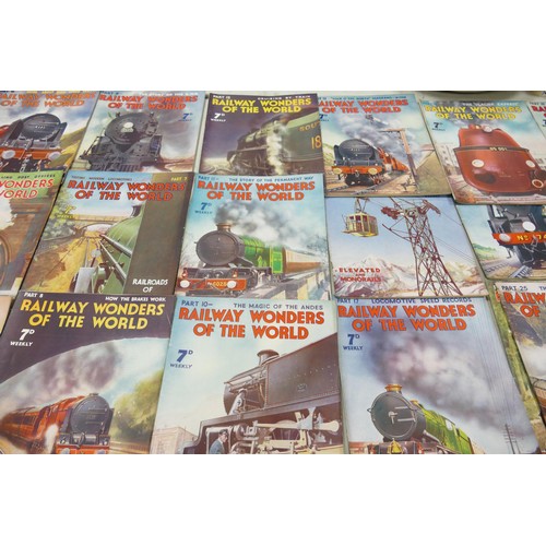 664 - A complete set of 50 copies of 1930's Railway Wonders of The World Magazines: