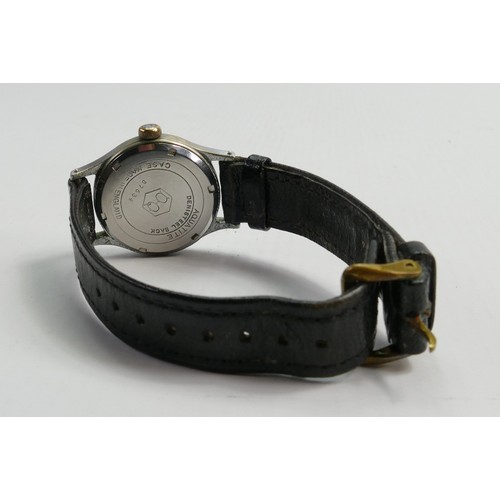 633 - Rotary 1940/50s Super Sports stainless steel wristwatch: Mechanical movement with leather strap, dia... 