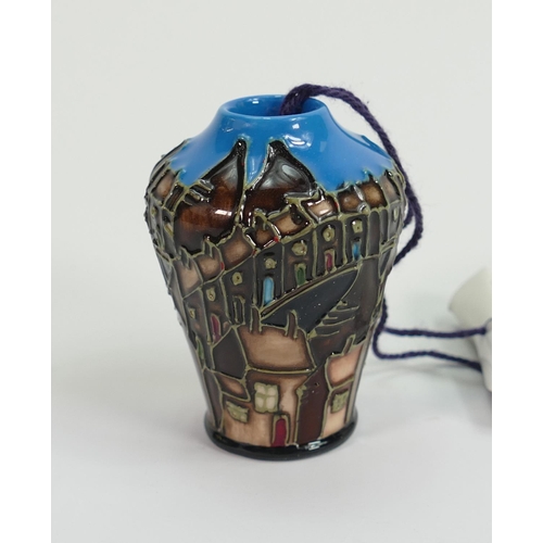 174 - Moorcroft Miniature Bur-slum Vase: MCC piece, height 5cm