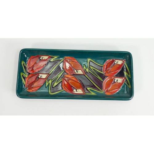 180 - Moorcroft Tulip Stars Patterned Rectangular Tray: 20cm x 9cm