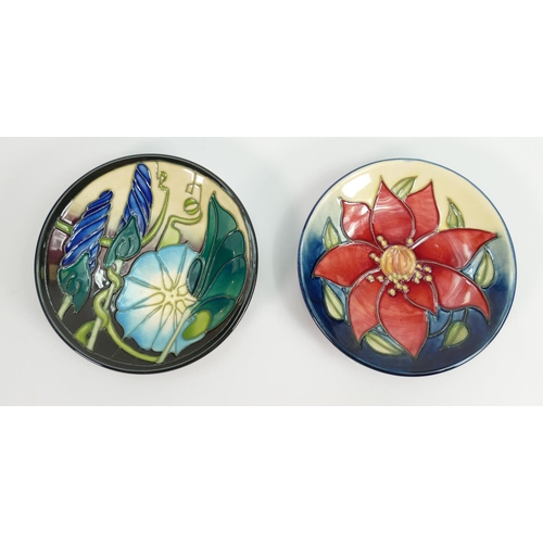 181 - Two Moorcroft Floral Decorated Coasters: both marked seconds, each diameter 12cm(2)