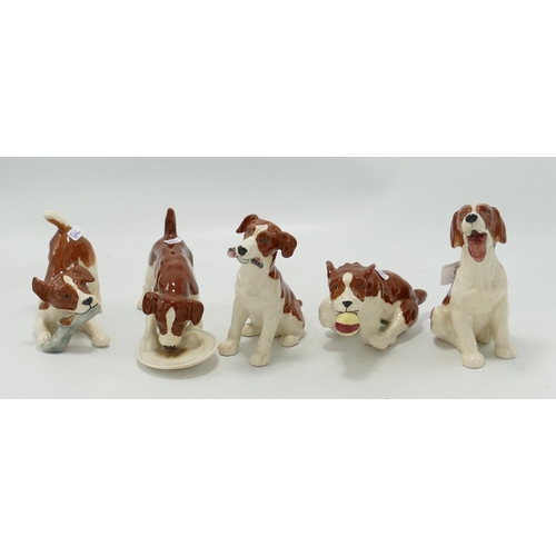 366 - Beswick Dogs to include: Meal Time 2946, Gnawing 2947, Play Time 2948,  Caught It 2951 & Nap Time295... 