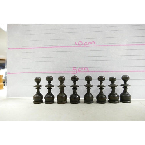 500 - A collection of Early 20th Century Wooden Incomplete Chess Pieces: please see images for size and co... 