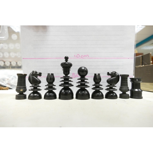 501 - A collection of Early 20th Century Wooden Incomplete Chess Pieces: please see images for size and co... 