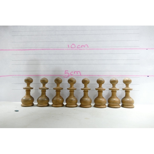 501 - A collection of Early 20th Century Wooden Incomplete Chess Pieces: please see images for size and co... 