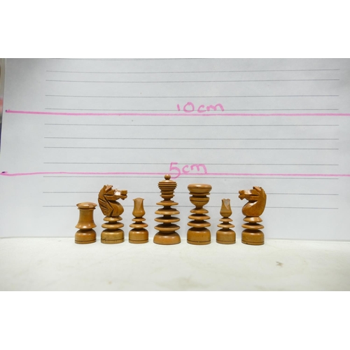 503 - A collection of Early 20th Century Wooden Incomplete Chess Pieces: please see images for size and co... 