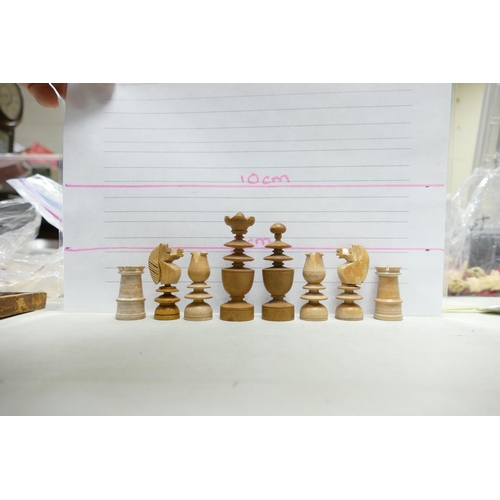 504 - A collection of Early 20th Century Wooden Incomplete Chess Pieces: please see images for size and co... 