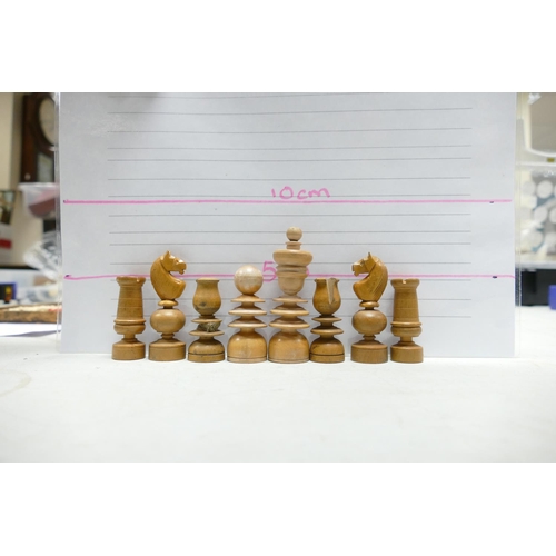 504 - A collection of Early 20th Century Wooden Incomplete Chess Pieces: please see images for size and co... 