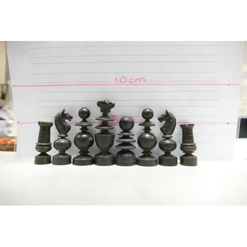 504 - A collection of Early 20th Century Wooden Incomplete Chess Pieces: please see images for size and co... 