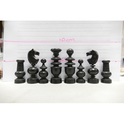 504 - A collection of Early 20th Century Wooden Incomplete Chess Pieces: please see images for size and co... 