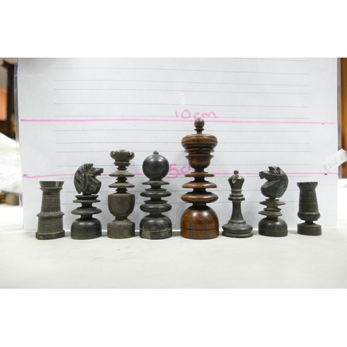 506 - A collection of Early 20th Century Wooden Incomplete Chess Pieces: please see images for size and co... 