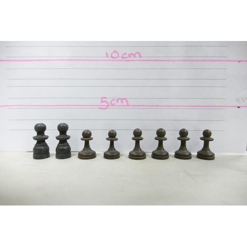 506 - A collection of Early 20th Century Wooden Incomplete Chess Pieces: please see images for size and co... 