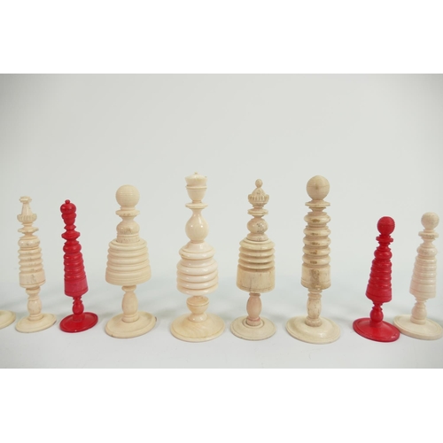 508 - A collection of Bone Chess pieces: largest 9.5cm(12)