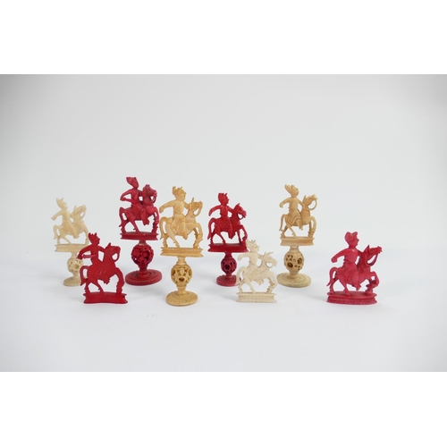 512 - A collection of early Bone Chess Pieces: tallest 8.5cm , damages noted , Please Study images as no c... 