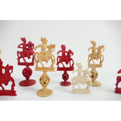 512 - A collection of early Bone Chess Pieces: tallest 8.5cm , damages noted , Please Study images as no c... 