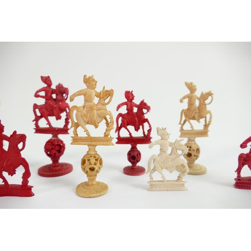 512 - A collection of early Bone Chess Pieces: tallest 8.5cm , damages noted , Please Study images as no c... 