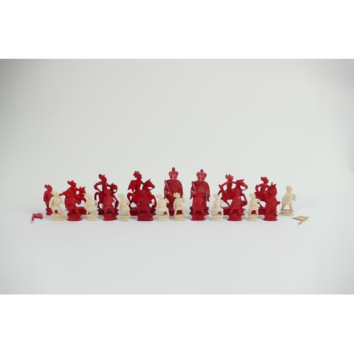 516 - A collection of early Bone Chess Pieces: tallest 6.5cm , Damages noted, Please Study images as no co... 