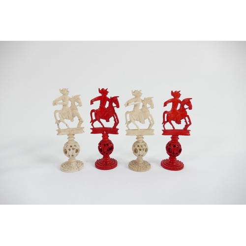 517 - A collection of early Bone Chess Pieces: tallest 8.4cm , Damages noted, Please Study images as no co... 