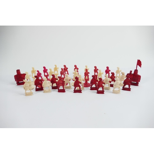 520 - A collection of early Bone Chess Pieces: tallest 5cm , Damages noted, Please Study images as no cond... 