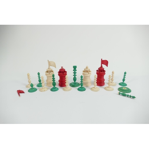 521 - A collection of early Bone Chess Pieces: tallest 7cm , Damages noted, Please Study images as no cond... 