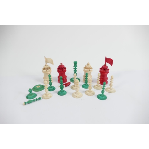 521 - A collection of early Bone Chess Pieces: tallest 7cm , Damages noted, Please Study images as no cond... 