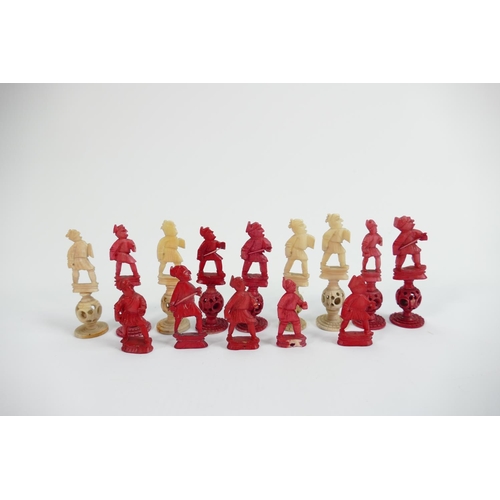 522 - A collection of early Bone Chess Pieces: tallest 6.3cm , Damages noted, Please Study images as no co... 