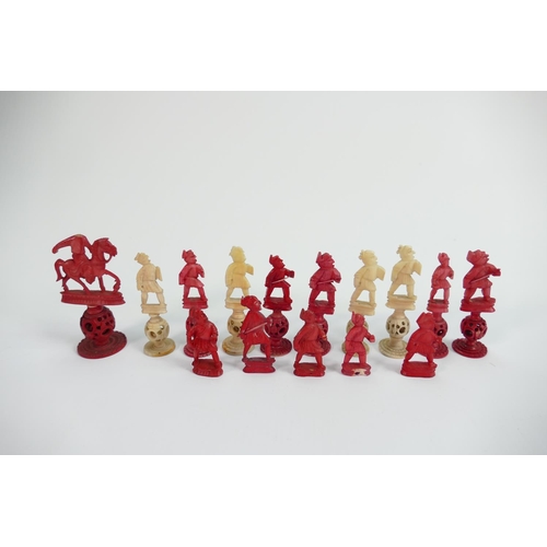 522 - A collection of early Bone Chess Pieces: tallest 6.3cm , Damages noted, Please Study images as no co... 